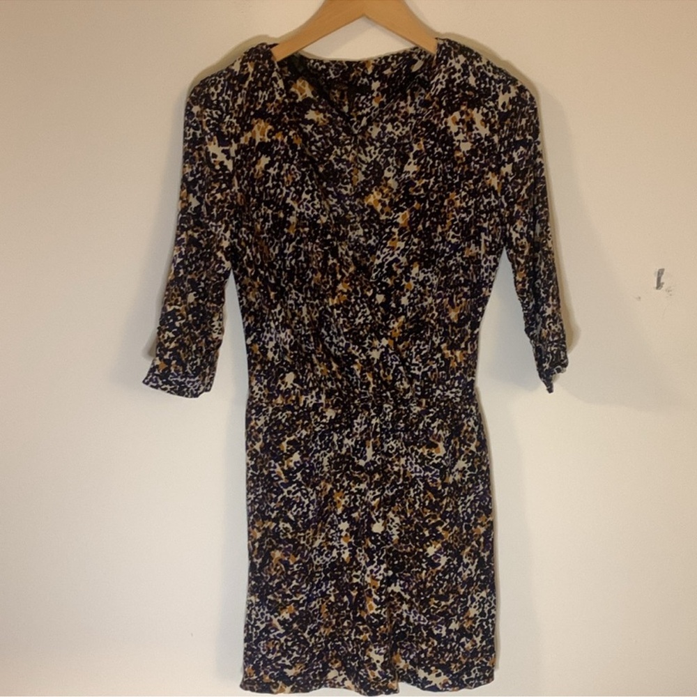 Maje 3/4 Sleeve V-Neck Mini Dress Size 1 Small